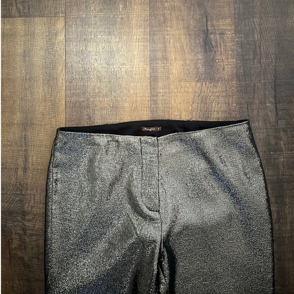 J.McLaughlin Metallic Ankle Pants Silver Shimmer Size 8 - Picture 2 of 10